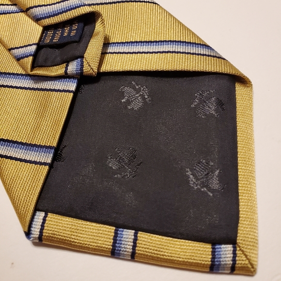Brooks Brothers Makers Gold Repp Stripe Silk Tie - Picture 4 of 5